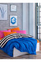 Popping Colors Double Fitted Sheet Duvet Cover Set Dusk Blue 180X200 - 3