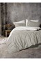 Klein Embroidered Ranforce Double Duvet Cover Set Moke Brown
