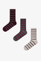 3 Pairs of Cotton Glitter Line Patterned Socks