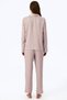 Pastel Pink Romantic Satin Slogan Patterned Long Sleeve Shirt Pants Pajama Set - 2