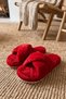Women's Red Cross-Strapped Furry House Slippers Byndcap01 - 6