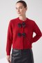 Bow Detailed Knitwear Cardigan T2613 - Red