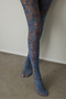 Brown Double Color Duo Mesh Patterned 15 Denier Thin Pantyhose - 2