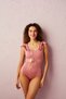 Dark Pink Flore Ruffle Detailed Swimsuit - 3