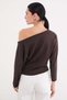 New York City Printed Boat Neck Bat Sleeve Blouse - 6