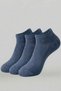 3-Pack Blue Men's Modal Seamless Stretchy Bootie Socks - Premium - 7