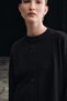 Ilva women's crew neck long sleeve button-down elegant black top and bottom set - 6