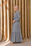 Loose Cut Rabia Crepe Ferace Belted Comfortable Fit Hijab Dress - 2