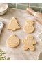 4-Piece Christmas Cookie Mold Pine Tree Model Christmas Cookie Mold Gingerbreadman Christmas - 4