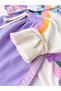 100% Cotton Colorful Rainbow Patterned and Elastic Waist Top and Bottom Girls' Two-Piece Set - 4