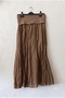 Camel Lined Foldable Fabric Waist Casual Cotton Long Woven Skirt 95 65 - 2