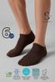 6 Pack Brown Men's Modal Seamless Stretchy Bootie Socks - Premium