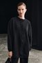 Ilva women's crew neck long sleeve button-down elegant black top and bottom set - 5