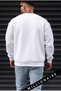 Men's White Geyik Thick Soft 3 Threaded Inner Yarn 0 Zero Neckline Oversize Loose Sweatshirt - 5