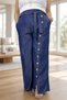 Elastic Waist Belted Tnsel Fabric Large Size Pants - 4