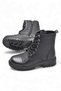 19832 Full Orthopedic Black Genuine Leather Women's Boots Lace-Up Zippered Winter Leather Women's Boots - 3