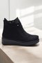 211 Emerald Orthopedic Sole Elastic Lace-Up Zippered Fur-Lined Women's Black Boots - 2