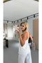 Bone Button Back Detail White Vest - 2