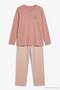 Women's Plus Size Flexible Modal Long Sleeve Pajama Set Powder - 4