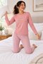 Women's Lycra Thermal Long Sleeve Pajama Set Powder - 3