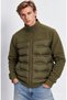 Munoz khaki zippered and pocketed scuba fabric standard fit men's jacket - 2