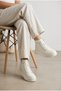 Women's Double Zipper Lace-Up Sneaker Boots Flat Thick Sole Comfortable Ankle Length Sports Shoes Casual Sneaker