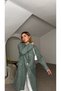 Oversized Glittery Lined Melton Coat - 7
