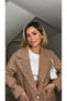 Oversized Glittery Lined Melton Coat - 8