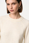 Women's Ecru Crew Neck Sweater - 3