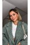 Oversized Glittery Lined Melton Coat - 8