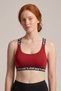 Red Elastic Cross Strap Sports Bra