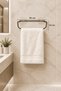Black Stylish Wall-Mounted Towel Holder, No Drilling Required, Adhesive Modern Bathroom Towel Rack