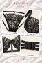 Black Embroidered Underwire Non-Padded Bra and Panty Set with Ribbon Detail on the Back - 5