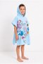 Boy's Hooded Beach Towel Poncho 8-12 Years Old 75X75 cm Sea Creatures Patterned Pool and Sea Bath Poncho - 2