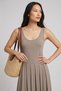 Minerva Beige Flowy Form Midi Dress - 5