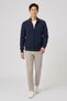Fossing Navy Blue 100% Cotton Zippered Cardigan - 3