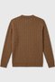 Kalani Camel 100% Cotton Crew Neck Sweater - 5