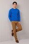 Brekka Turquoise 100% Cotton Round Neck Sweater - 3