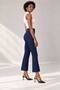 Women's High Waist Spanish Flare Pants - Fabric Pants with Stretching Effect, Elastic Waist, Hidden Zipper - 2