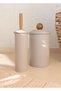 Stripe Trash Can & Toilet Brush Galvanized Bathroom Set - 3