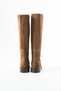 Bella Women's Genuine Leather Wide Calf Flat Tan Boots - 7