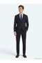 Navy Blue Striped Regular Fit Wool Blended Suit - 2
