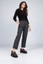 Women's Black Embroidered Buckle-Strapped Suede Thick Platform Sole Loafer Boots with Fur Inside - 2