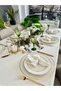 Pearl Velvet Textured White Tablecloth White - 6