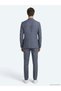 Blue Patterned Modern Fit Linen Blend Suit - 5