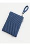Women's Blue Denim Embossed Portfolio & Clutch Bag - 2