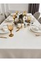 Pearl Velvet Textured White Tablecloth White - 4