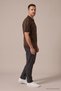 Men's Striped Premium Dark Brown Knitwear Polo Neck T-Shirt - 4