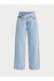 High-Waisted Straight-Leg Front-Placket Pants in Light Blue - 6