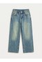 Women's Light Green High-Leg Wide-Leg Jeans - 6
